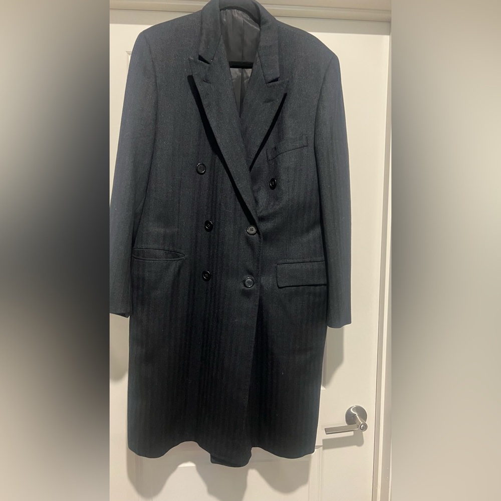 Elegant Charcoal Double-Breasted Men's Suit